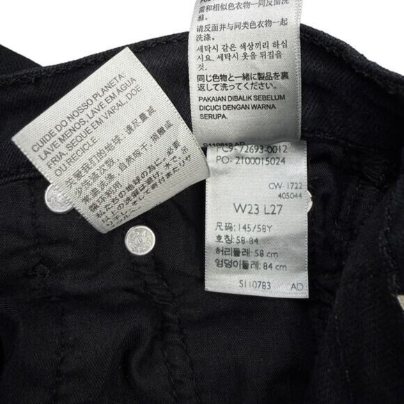 LEVI'S Premium Ribcage Straight Ankle Jean Size 23 Black Sprout - Picture 6 of 8